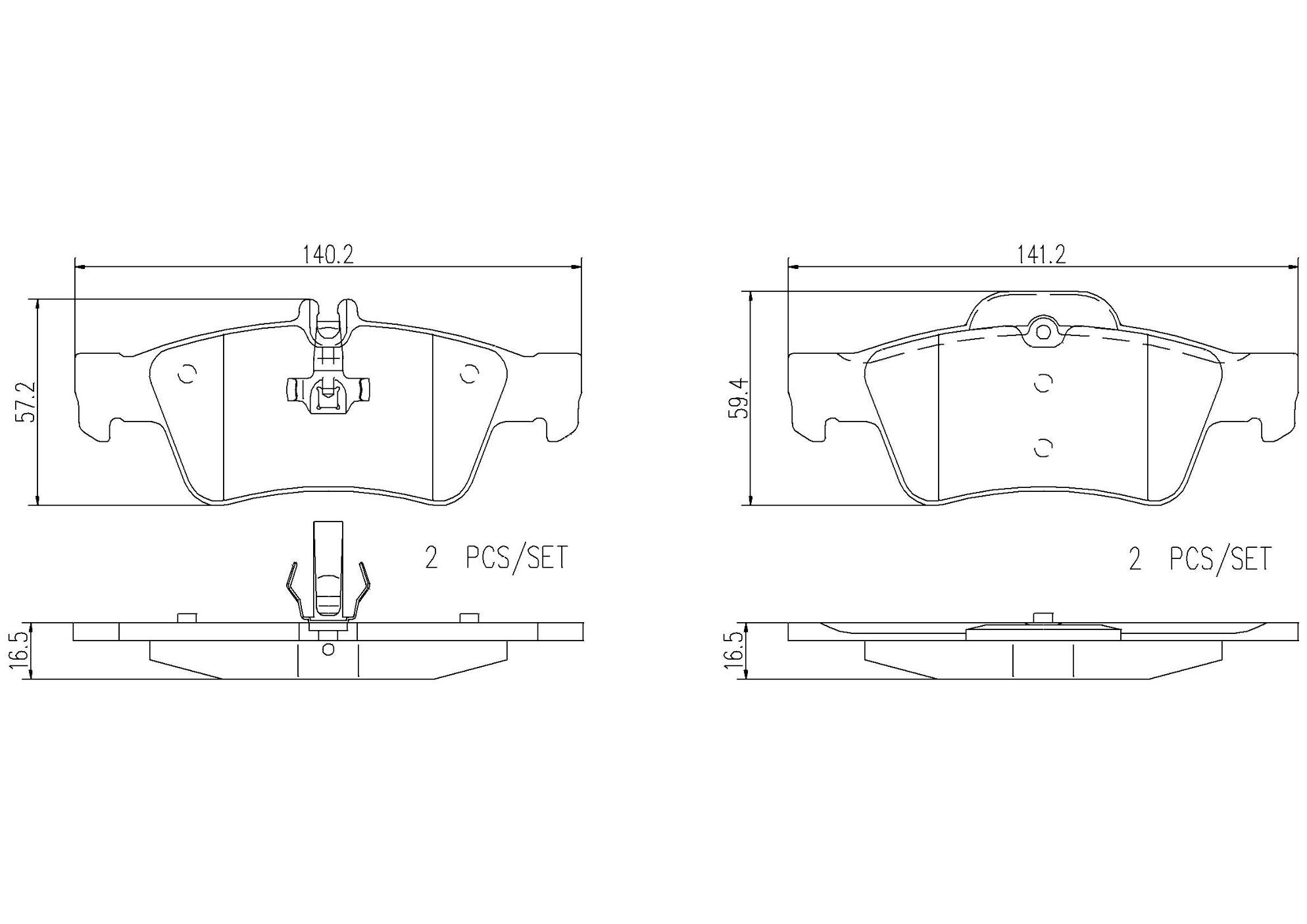 Mercedes Brake Pad Set - Rear 006420012064 - Brembo P50052N